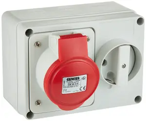 Gewiss GW66019 Interlocked Socket Outlet - IP44, 32A, 380V-415V for Industrial Use