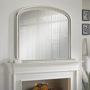 Overmantle Mirror Osborne Arched Shape with Champagne Frame H 94cm x W 119cm x D 4cm for Hanging Above the Fireplace