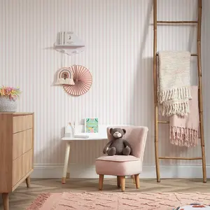 Classic Stripe Wallpaper In Pastel Pink