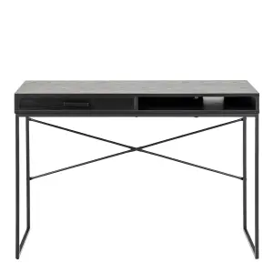 Seaford 1 Drawer Office Desk in Ash Black