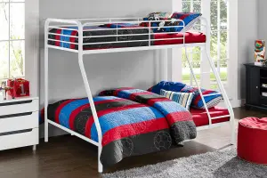 Bunk Bed Metal White, Single/Double