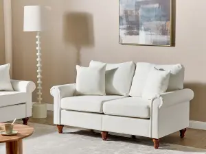 2 Seater Fabric Sofa White GINNERUP