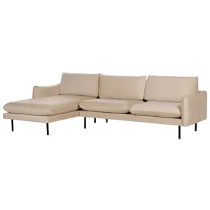 Right-Hand Corner Sofa VINTERBRO Beige Velvet Right Hand