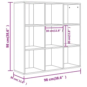 Berkfield Book Cabinet Sonoma Oak 98x30x98 cm Engineered Wood