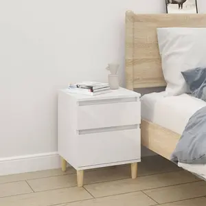 Berkfield Bedside Cabinet High Gloss White 40x35x50 cm