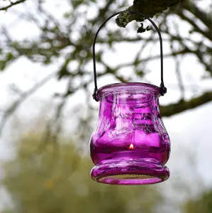 12-Pack Hanging Tealight Holders - Coloured Glass for Indoor & Outdoor Ambiance, Perfect for Special Occasions