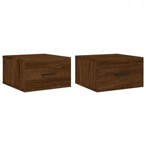 Berkfield Wall-mounted Bedside Cabinets 2 pcs Brown Oak 35x35x20 cm