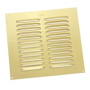 9" x 9" Louvre Vent Brass Anodised Aluminium / Metal Ventilation Grille Cover