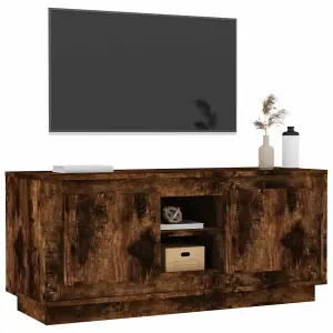 Berkfield TV Cabinet Smoked Oak 102x35x45 cm Engineered Wood