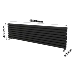 Ximax Champion Duplex FORDH4681800A Anthracite Gas Horizontal Designer Radiator, (W)1800mm x (H)468mm