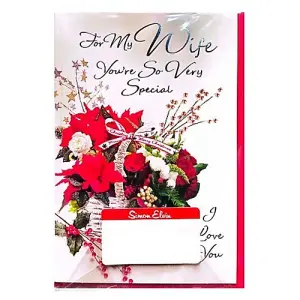 Simon Elvin Youre So Very Special Wife Christmas Greetings Card (Pack of 6) Red/White (One Size)