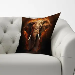 Splashart Elephant and fire Cushions 33cm x 48cm