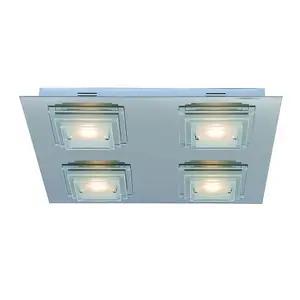 Luminosa Modern LED Flush Ceiling Light Chrome, Warm White 3000K 1800lm