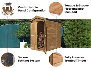 Dunster House Garden Shed 1.2m x 1.8m Heavy Duty Wooden Outdoor Storage Overlord Apex