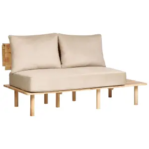 2 Seater Fabric Sofa with Table Beige SALO