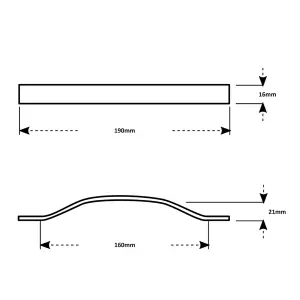 DecorAndDecor - TUCANA Brushed Nickel Bow Kitchen Door Cabinet Cupboard Pull Handles - 160mm - Pair