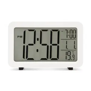 Digitally Quartz Movement / Crystal Alarm Tabletop Clock White