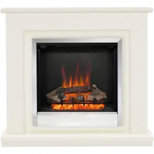 Be Modern Edmonton Soft white Freestanding Electric Fire suite