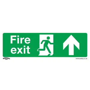 10 Pack of Self-Adhesive Fire Exit Health & Safety Signs - 300 x 100mm