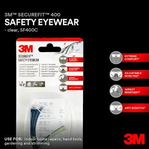 3M Clear lens Safety specs, Pair