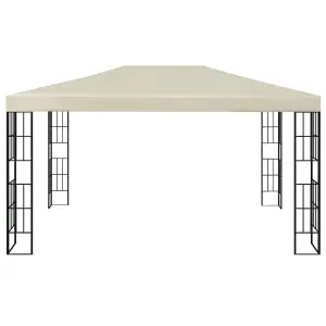 Berkfield Gazebo with LED String Lights 3x4 m Cream