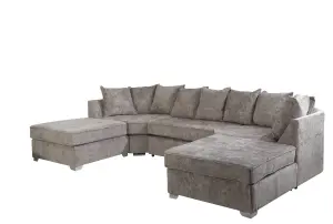 Belling Chenille Silver Sofa Scatterback U Shape