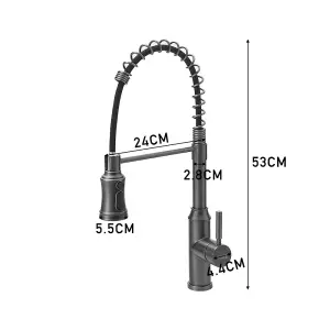 Grey Stainless Steel Side Lever Kitchen Spring Neck Kitchen Tap Mixer Tap