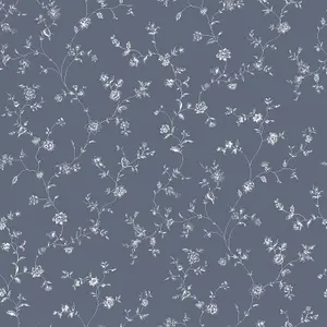 Galerie Miniatures 2 Blue White Floral Trail Smooth Wallpaper