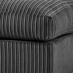 Chicago Jumbo Cord Left Hand Facing Corner Sofa Grey