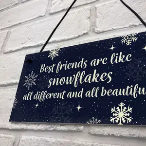 Red Ocean BEST FRIEND Ornament Friend Christmas Gift Hanging Plaque Friendship Women Girls Sign Keepsake