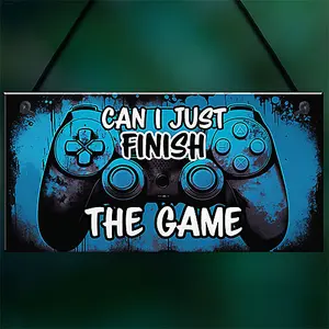 Red Ocean Funny Gamer Gift - Novelty Hanging Gaming Sign For Boys Bedroom, Man Cave, Gaming Room