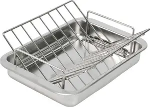 Stainless Steel Roasting Tin & Rack 24 X 36cm - Bakeware By Procook