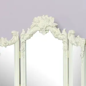 Melody Maison Small Ornate Rose Triple Mirror  - 38cm x 38cm