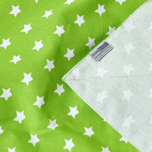 Homescapes Cotton Stars and Stripes Decorative Green Sofa Throw