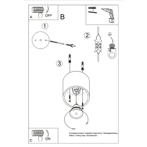 Orbis Aluminium Black 1 Light Classic Ceiling Light