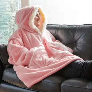 Snug Rug Eskimo - Pink Quartz Wearable Blanket Oversized Hoodie Blankets for Adults Hooded