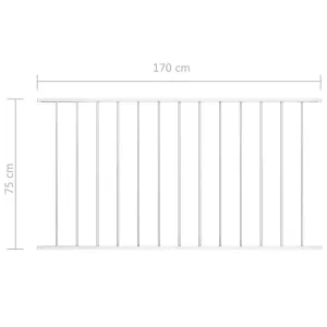 Berkfield Fence Panel Powder-coated Steel 1.7x0.75 m White