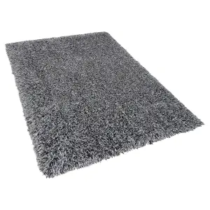 Shaggy Area Rug 160 x 230 cm Black and White CIDE