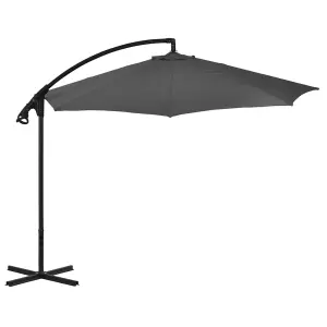 Berkfield Cantilever Umbrella with Steel Pole 300 cm Anthracite