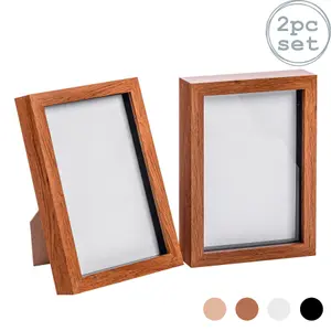 Nicola Spring - 3D Box Photo Frames - A5 (6 x 8") - Pack of 2