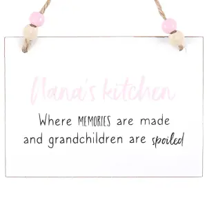 Something Different Nanas Kitchen Hanging Sign White/Black/Pink (One Size)