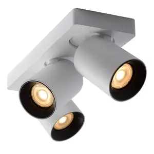 Lucide Nigel Modern Ceiling Spotlight - LED Dim to warm - GU10 - 3x5W 2200K/3000K - White