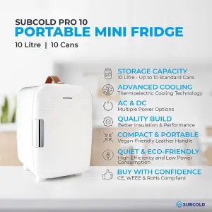 Subcold Pro 10L Mini Fridge Chequered White