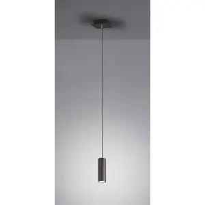 Luminosa Marley Modern Slim Pendant Ceiling Light Black Matt - UK Stock