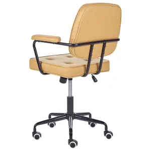 Desk Chair Faux Leather Yellow PAWNEE