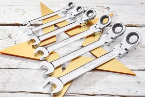 Faithfull FAISPARAT6S Flexi Head Combination Ratchet Spanners 6 PC XMS21RSPAN6