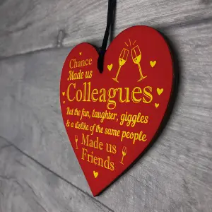 Red Ocean Chance Made Us Colleagues Wooden Hanging Heart Gift For Colleagues Co Worker Friendship Gifts