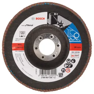 Bosch Professional Flap Disc X571 - Best for Metal (D 125mm, G 120, Angled)