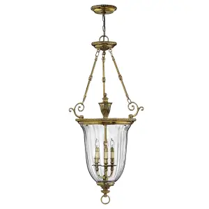 Elstead Cambridge 3 Light  Large Ceiling Pendant Polished Brass, E14