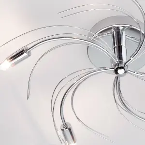 Litecraft Vortex Chrome 5 Lamp Semi-Flush Ceiling Light